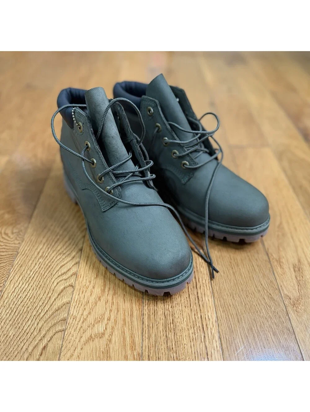 Size 8 US Men’s Timberland ReBOTL Waterproof 6” Boots Gray Nubuck  Green
